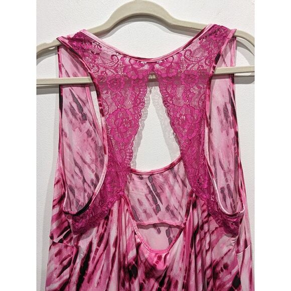 Secret Treasures Tie Dye Lace Keyhole Open Racer Back Babydoll Night Dress, 2X - Picture 4 of 7